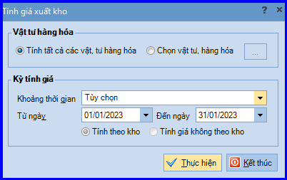 Cách Tính giá xuất kho trên misa Cách Tính giá xuất kho trên misa 2